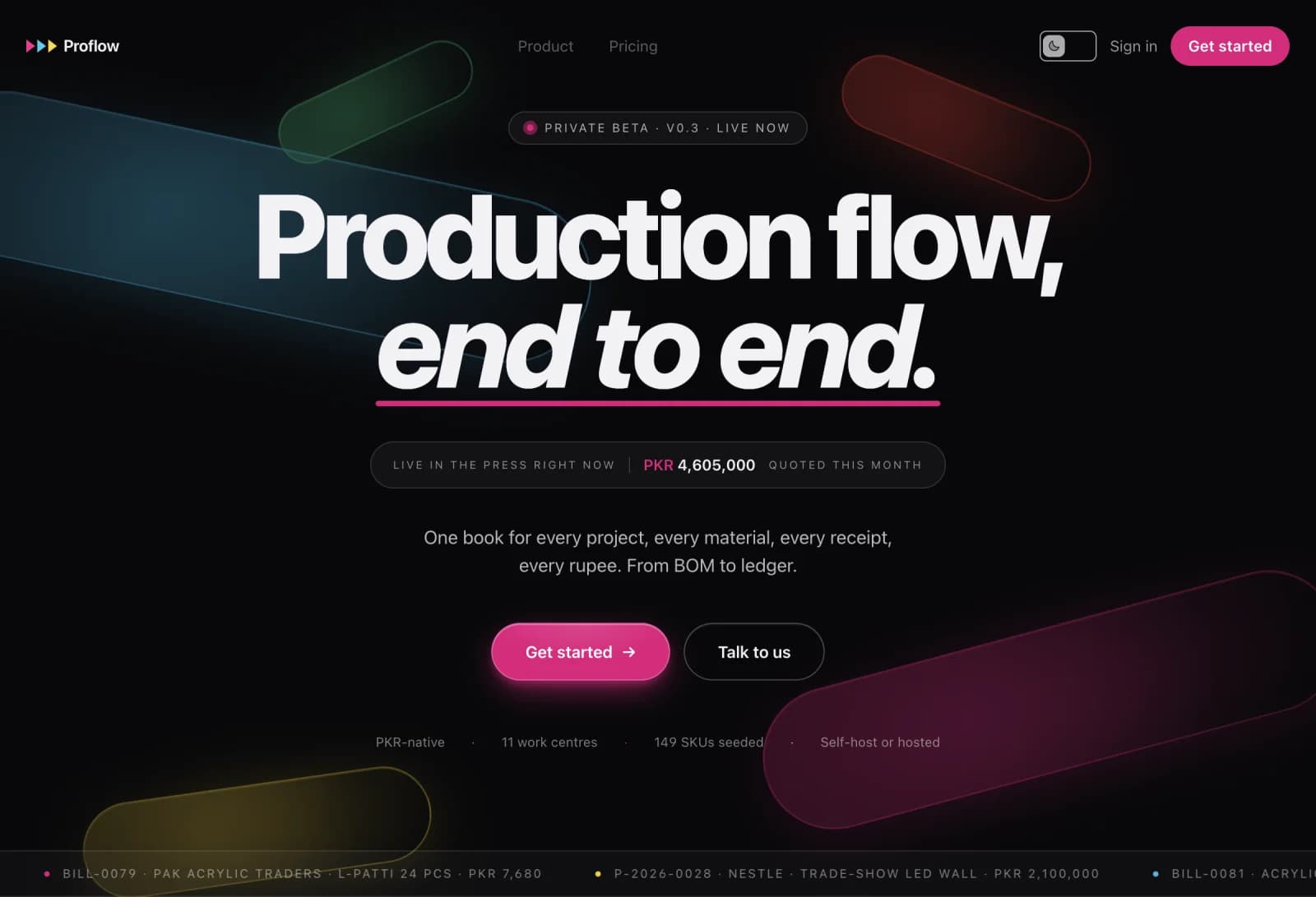 Proflow product screenshot